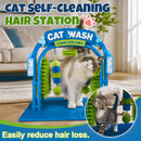 Cat Shampoo Massage Brush Arch – Self Grooming Bathing Scratcher Station with Soft Bristles, Cat Bath Spa Toy