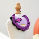 Pet Accessories Halloween Knitted Gold Label Bandana for Cats and Dogs, Bat Decorative Neck Scarf