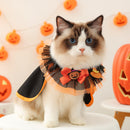 Pet Cat Dog Saliva Bib Halloween Wizard Pumpkin Gauze Neck Scarf Small Dog Accessory