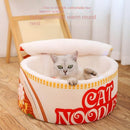 Lao Mian Cat Bed Closed  Ramen-Style Round Dual-Use Pet Pad Warm Winter Removable Washable Pet Bed