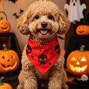 Pet Halloween Skull Spiderweb Dog Bandana Pet Saliva Scarf Factory Direct Supply