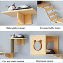 Wall-Mounted Cat Hammock & Sisal Scratch Post Set – Space-Saving Cat Activity Shelves, Climbing Tree & Bed for Indoor Cats