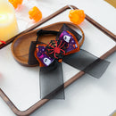 Pet Halloween Pumpkin Head Veil Collar with Bow Tie for Small Dogs and Cats, Festival Costume Accessories
